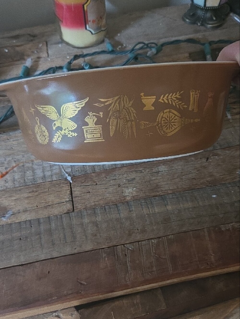 Pyrex Vintage Early American # 043 Oval Casserole Dish 1.5 Quart